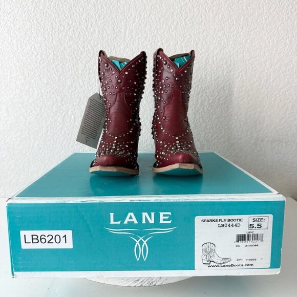 Lane SPARKS FLY Womens Cowboy Bootie 5.5 Red Western Cowgirl Boots Pointed Toe - Picture 10 of 11